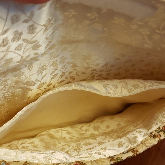 VINTAGE 80s Clutch Brocade Fabric Hand Crafted EU - Picture 4 of 8